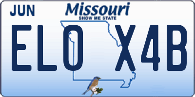 MO license plate EL0X4B