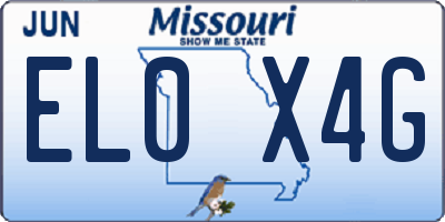 MO license plate EL0X4G