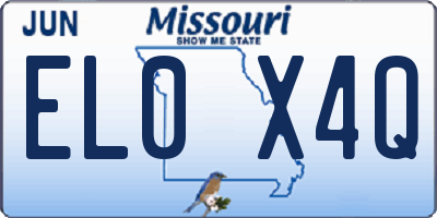 MO license plate EL0X4Q