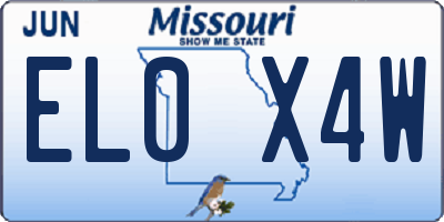 MO license plate EL0X4W