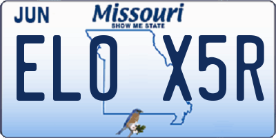 MO license plate EL0X5R