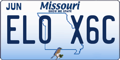 MO license plate EL0X6C
