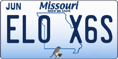 MO license plate EL0X6S