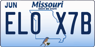 MO license plate EL0X7B