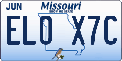 MO license plate EL0X7C