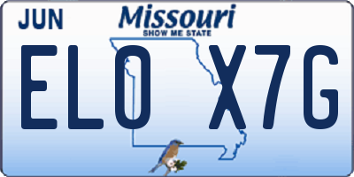 MO license plate EL0X7G