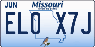MO license plate EL0X7J