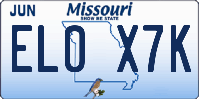 MO license plate EL0X7K