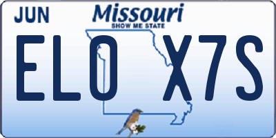 MO license plate EL0X7S