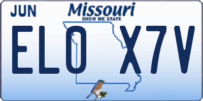 MO license plate EL0X7V