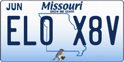 MO license plate EL0X8V