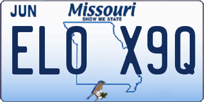 MO license plate EL0X9Q