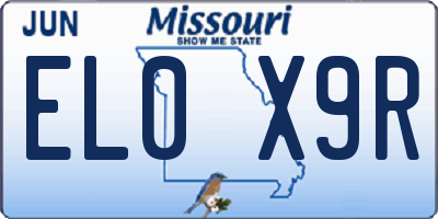 MO license plate EL0X9R