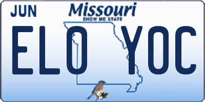MO license plate EL0Y0C