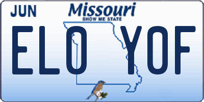 MO license plate EL0Y0F