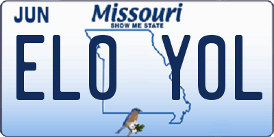 MO license plate EL0Y0L