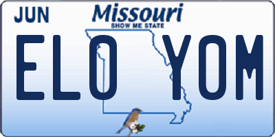 MO license plate EL0Y0M