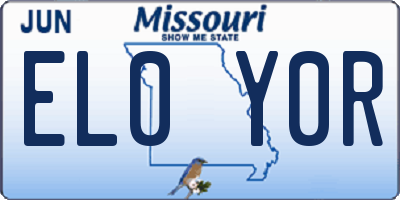 MO license plate EL0Y0R