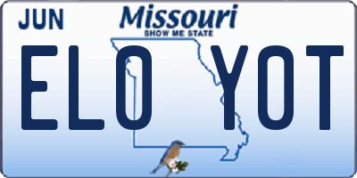 MO license plate EL0Y0T