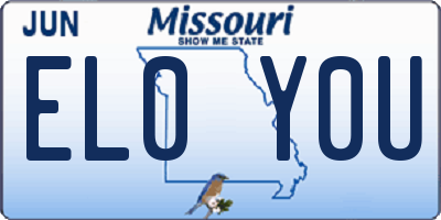 MO license plate EL0Y0U
