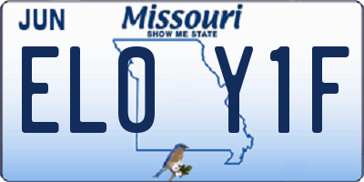 MO license plate EL0Y1F