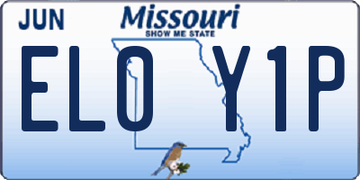 MO license plate EL0Y1P