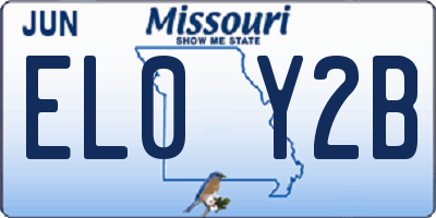 MO license plate EL0Y2B
