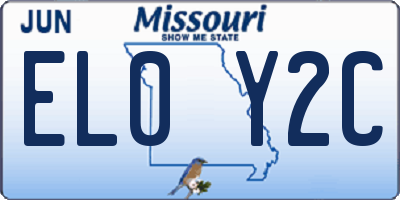 MO license plate EL0Y2C