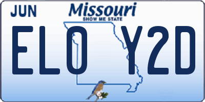MO license plate EL0Y2D