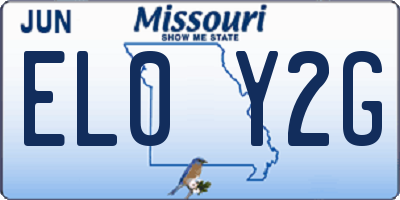 MO license plate EL0Y2G