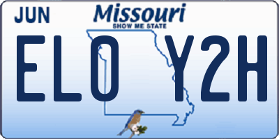 MO license plate EL0Y2H