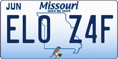 MO license plate EL0Z4F