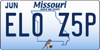 MO license plate EL0Z5P