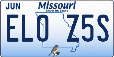 MO license plate EL0Z5S