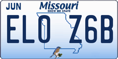 MO license plate EL0Z6B