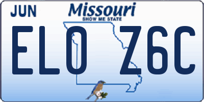 MO license plate EL0Z6C
