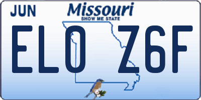 MO license plate EL0Z6F