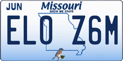 MO license plate EL0Z6M