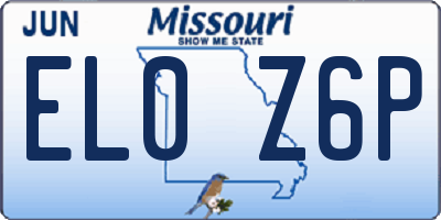 MO license plate EL0Z6P