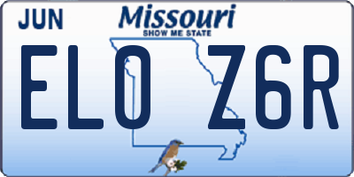 MO license plate EL0Z6R