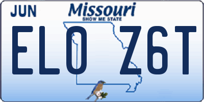 MO license plate EL0Z6T