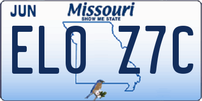 MO license plate EL0Z7C