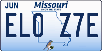 MO license plate EL0Z7E
