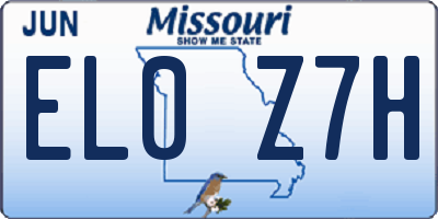 MO license plate EL0Z7H