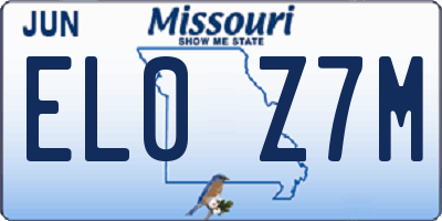 MO license plate EL0Z7M