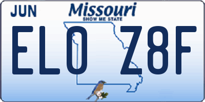 MO license plate EL0Z8F