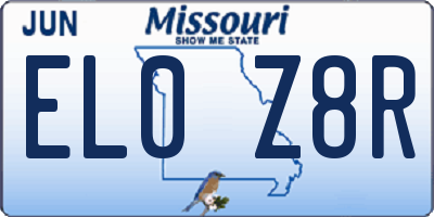 MO license plate EL0Z8R