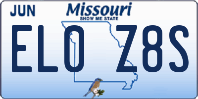 MO license plate EL0Z8S