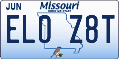 MO license plate EL0Z8T