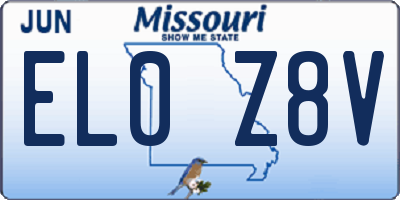 MO license plate EL0Z8V
